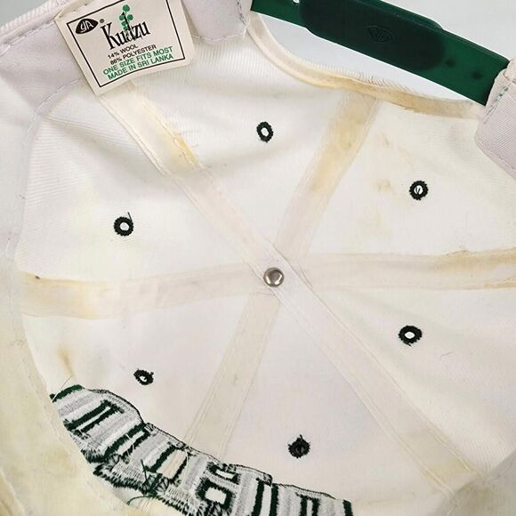 VTG Kudzu Ohio Bobcats Bar Adjustable Hat White Green Snapback Cap Hats - Picture 10 of 11